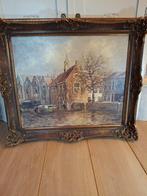 S. Scheaffer - Delfshaven Schilderij met Lijst, Antiek en Kunst, Ophalen of Verzenden