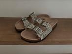Bristol sandalen zwart/crème print maat 38 ZGAN!!!, Zwart, Zo goed als nieuw, Bristol, Sandalen of Muiltjes