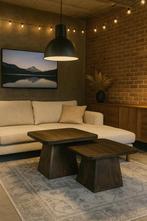 Salontafel 2-Delig Bruin Mango 50%Korting Direct/Leverbaar, Huis en Inrichting, Tafels | Salontafels, Ophalen, 50 tot 100 cm, #Salontafel#2-delig#Donkerbruin#Vierkant