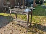 Metalen sidetable met hardstenen blad of terras sidetable, Antiek en Kunst, Curiosa en Brocante, Ophalen of Verzenden