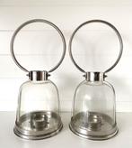 Riviera Maison Barcelona Hurricane Kandelaars - Set van 2, Ophalen of Verzenden, Zo goed als nieuw, Metaal, Grijs