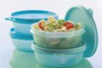 Tupperware Ruimteschaaltjes 300 ml Blauw Set (4st) Nieuw, Ophalen of Verzenden, Nieuw, Blauw, Bak of Kom