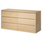 MALM ladekast houtkleur 6 lades 160x78cm zo goed als nieuw, Ophalen, 5 laden of meer, 150 tot 200 cm, Zo goed als nieuw