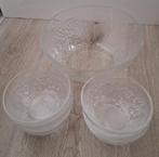 glazen set, 1 grote schaal, 6 kleine Fruitdecor, Huis en Inrichting, Keuken | Servies, Ophalen of Verzenden, Overige stijlen, Glas