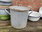 Grijsgewolkt emaille hoge pan, Antiek en Kunst, Antiek | Emaille, Ophalen