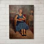 Oud schilderij portret zittende vrouw Djakarta Nopper Venema, Antiek en Kunst, Kunst | Schilderijen | Klassiek, Verzenden