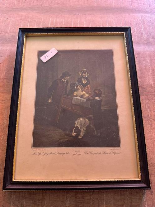 Antieke prent “Cries of London – Hot Spice Gingerbread”, Antiek en Kunst, Kunst | Etsen en Gravures, Ophalen of Verzenden