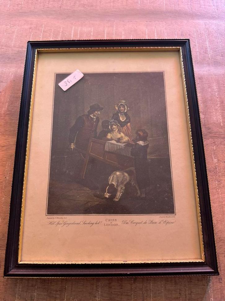 Antieke prent “Cries of London – Hot Spice Gingerbread”, Antiek en Kunst, Kunst | Etsen en Gravures, Ophalen of Verzenden