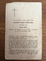 Veghel - Erp  Johanna Maria Hagelaars 1887 - 1962, Verzamelen, Bidprentjes en Rouwkaarten, Ophalen of Verzenden