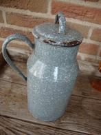 Emaille melkbusje grijs met wit, Ophalen of Verzenden