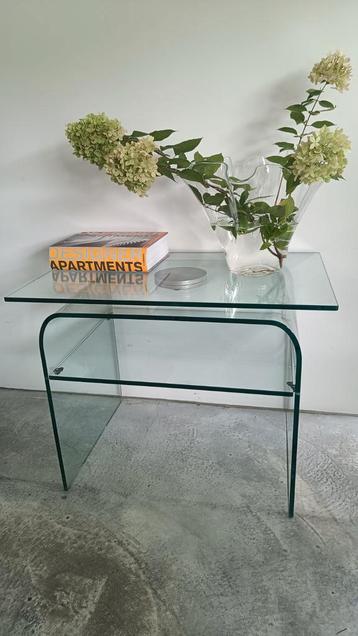 Originele Fiam Italia glazen draaibare salontafel jaren '80 beschikbaar voor biedingen