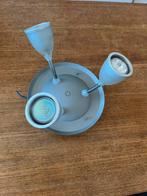 Ikea plafond spotplaat zilverkleur met lampen, Halogeen, Gebruikt, Metaal of Aluminium, Ophalen of Verzenden