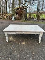 Landelijke grenen salontafel, white wash. Oerdegelijk, Ophalen, Gebruikt, 100 tot 150 cm, Landelijk, Frans