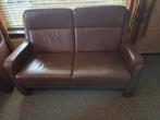Leren bank met stoel, Huis en Inrichting, Banken | Bankstellen, Ophalen of Verzenden, Zo goed als nieuw, 75 tot 100 cm