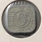 5 Cent Zink / Vierkante Stuiver uit 1942 van Wilhelmina, Verzenden, Koningin Wilhelmina, 5 cent, Losse munt