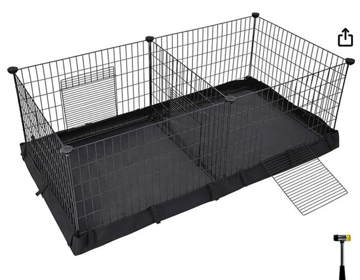 SONGMICS LPI07H DIERENVERBLIJF / KONIJN, CAVIA KOOI 123 X 63, Dieren en Toebehoren, Knaagdieren en Konijnen | Hokken en Kooien