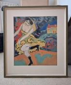 Reproductie print met museumglas in groene lijst, Ophalen