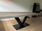 Mooie houten eettafel (220x100x77), Ophalen, Eikenhout, 200 cm of meer, 50 tot 100 cm