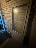 Hardhouten achter deur met glas, Doe-het-zelf en Verbouw, Deuren en Horren, Ophalen, 80 tot 100 cm, Binnendeur, 200 tot 215 cm