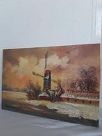 antiek schilderijtje, Toon Willemsen nederlands landschap, Ophalen
