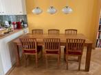 Teak eetkamerset - Tafel 2 meter en 6 stoelen, Ophalen, Zo goed als nieuw, Teak, 4 tot 6 stoelen