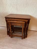 Handig 3-delige Bijzettafel Set, Minder dan 55 cm, Gebruikt, Rechthoekig, Hout