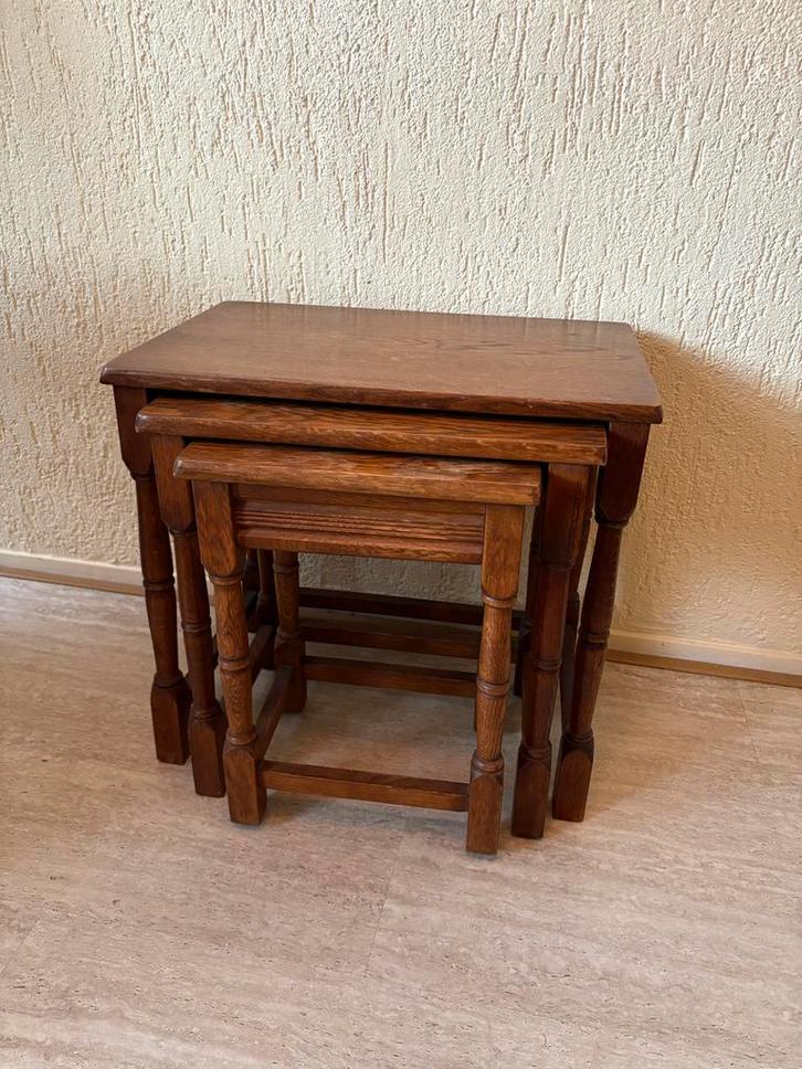 Handig 3-delige Bijzettafel Set, Huis en Inrichting, Tafels | Bijzettafels, Gebruikt, Rechthoekig, 45 tot 60 cm, Minder dan 55 cm