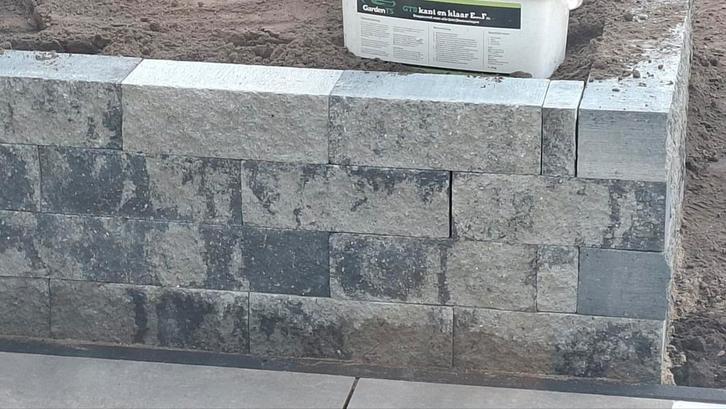 Partij van 60 Kijlstra Splitrock stenen (zwart/wit), Tuin en Terras, Bielzen en Borders, Nieuw, Minder dan 25 cm, Minder dan 100 cm