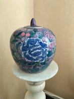 Chinese gemberpot vaas blauw paars bloemen pioenroos, Ophalen