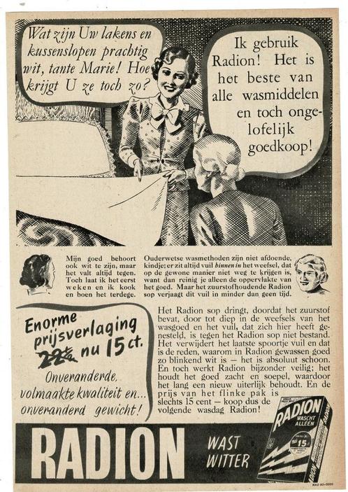 2x Hoe komt jouw schort zo prachtig wit ! ik gebruik RADION, Verzamelen, Merken en Reclamevoorwerpen, Zo goed als nieuw, Overige typen