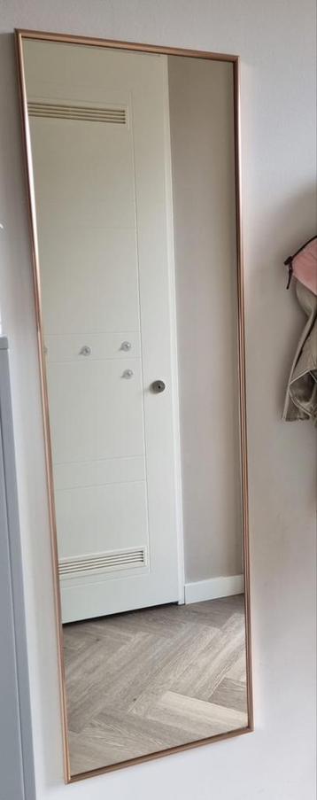 Strakke Spiegel met Koperen Rand 40x140 beschikbaar voor biedingen