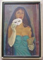 =Hans Walter Scheller 1896-1964==vrouw met masker=, Antiek en Kunst, Kunst | Schilderijen | Klassiek, Ophalen of Verzenden