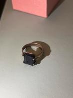 Zilveren Ring met Zwarte Toermalijn, 18 tot 19, Zwart, Ophalen of Verzenden, Zo goed als nieuw
