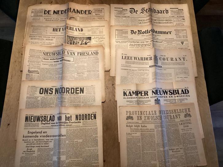 10 Oude kranten dagbladen van october 1939, Verzamelen, Tijdschriften, Kranten en Knipsels, Krant, 1940 tot 1960, Ophalen
