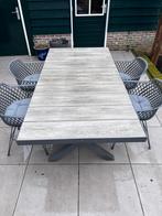 Intratuin Buitentafel met stoelen, Ophalen, Gebruikt, Rechthoekig, Aluminium