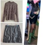 Carnaval set bestaande uit leren rokje en panter top maat 38, Ophalen of Verzenden, Zo goed als nieuw, Maat 38/40 (M), Carnaval
