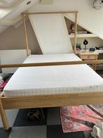Gjora bed IKEA 140x 200 I met matras en nachtkastje, Beige, 140 cm, Zo goed als nieuw, Hout