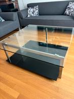 Glazen salontafel, Gebruikt, Vierkant, Ophalen of Verzenden, Glas