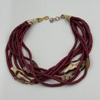 Manoek Schelpen & Kralen Ketting imitatie Bloedkoraal, Sieraden, Tassen en Uiterlijk, Kettingen, Ophalen of Verzenden, Zo goed als nieuw