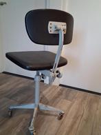 Stoere oude industriele bureau stoel of kruk , jaren 50 - 60, Ophalen, Gebruikt, Zwart