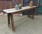 Prachtige vintage industrie sidetable tafel, Ophalen, Gebruikt, 100 tot 150 cm, ?