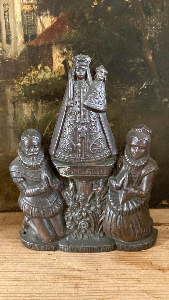 Religieus beeldje van metaal, Antiek en Kunst, Antiek | Religie, Ophalen of Verzenden