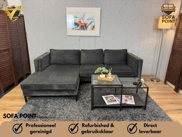 GRATIS LEVERING Prachtige Antraciete Velvet Hoekbank beschikbaar voor biedingen