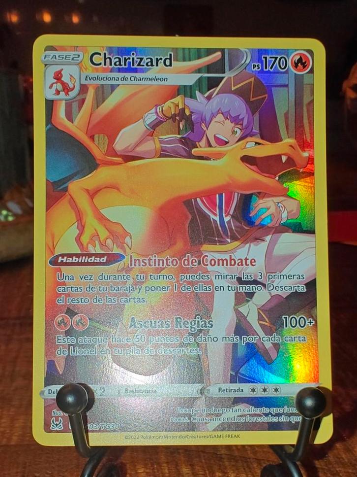 Charizard lost origin spaans, Hobby en Vrije tijd, Verzamelkaartspellen | Pokémon, Zo goed als nieuw, Ophalen of Verzenden