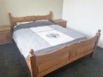 2 persoons bed, Huis en Inrichting, Slaapkamer | Bedden, Ophalen, Gebruikt, Bruin, Tweepersoons