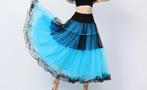 Blauw zwarte flamenco rok dans kleding ballroom waltz dames, Verzenden, Nieuw, Kleding