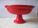1 rode schaal op voet , doorsnede 21,5 cm., Gebruikt, Ophalen of Verzenden, Bord(en), Effen