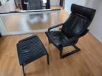 Poäng stoel + voetenbank, Ophalen, Gebruikt, 75 tot 100 cm, Leer