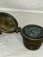 Antiek Gewichtensetje in Koperen Houder, Ophalen of Verzenden, Koper