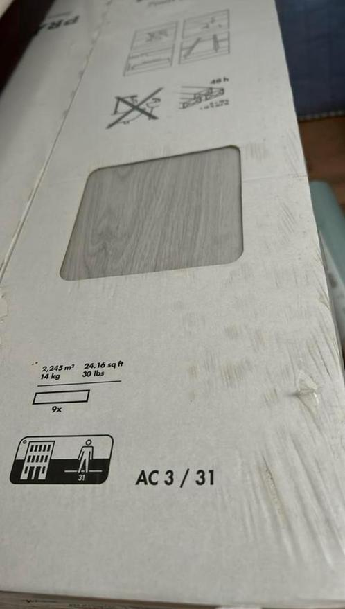 8 pakken (18,96m2) Prärie lichtgrijs laminaat van IKEA, Doe-het-zelf en Verbouw, Vloerdelen en Plavuizen, Nieuw, Ophalen